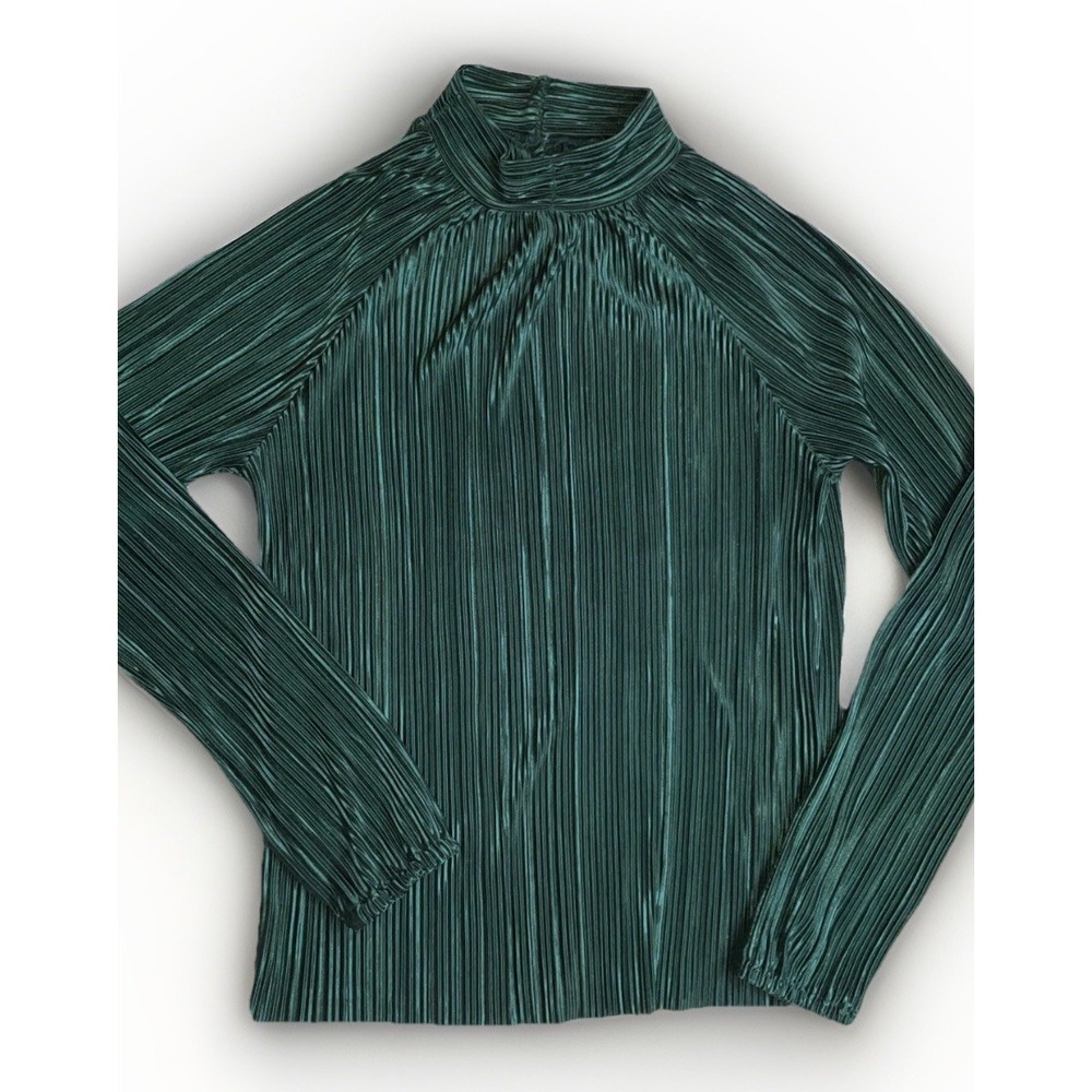 JOIE‎ Long Sleeve Pleated Blouse in Dark Green